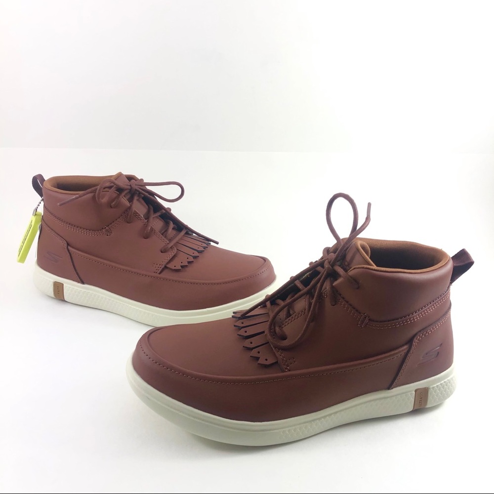 Sketcher On The Go Women Brown Leather  Booties